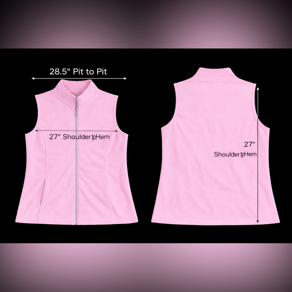 Blair Pink Sleeveless Zip-Front Fleece Vest size 3XL EUC - Picture 3 of 6